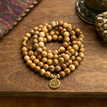 Buddha Stones 108 Beads Picture Jasper Mala Lotus Courage Bracelet