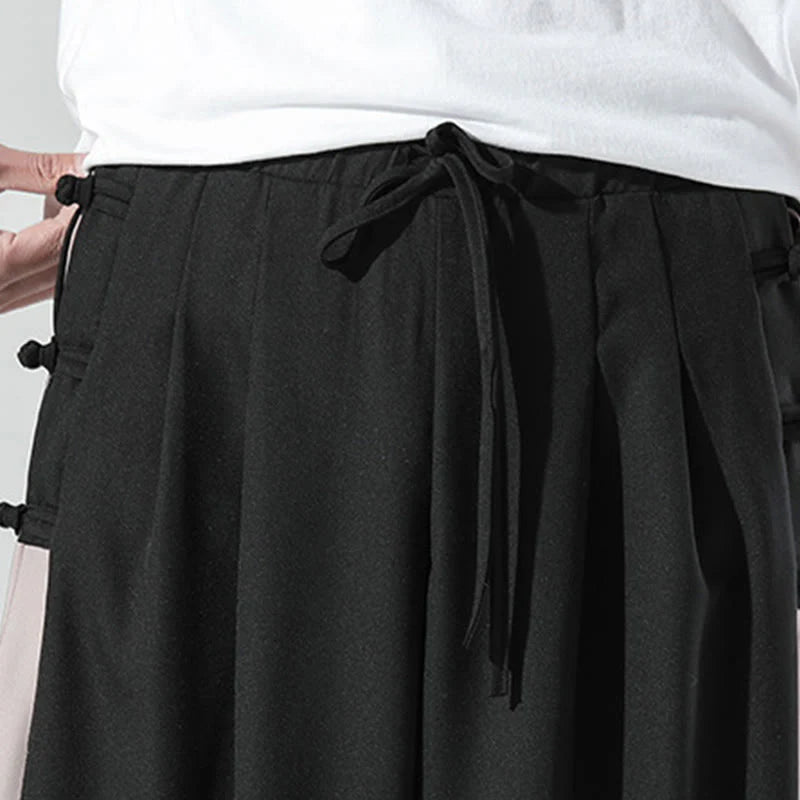 Buddha Stones Mountains Rivers Pattern Men's Wide Leg Pants With Pockets