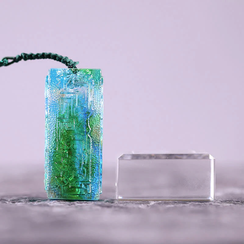 Buddha Stones Feng Shui Handmade Liuli Crystal Art Piece Home Office Decoration