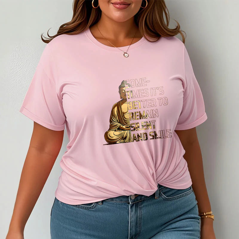 Buddha Stones Sometimes It's Better To Remain Silent And Smile Tee T-shirt