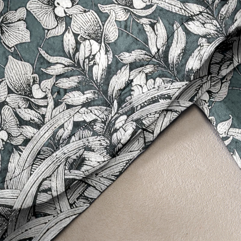 Buddha Stones Pure Cotton Flower Petal Pattern Women's Elastic Waist Pants With Pockets