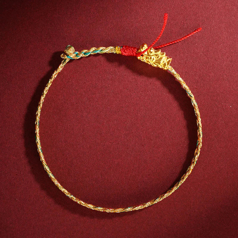 Buddha Stones Year of the Dragon Handmade Colorful Dragon Carved Success Braided Bracelet (Extra 35% Off | USE CODE: FS35)