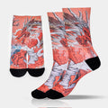 Buddha Stones Casual Red Dragon Volcano Sun Tree Mountains Micro Crew Men Women Unisex Socks