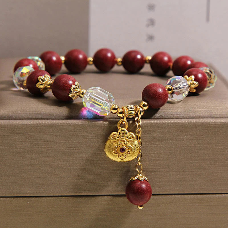 Buddha Stones Sandalwood Lucky Bag Charm Healing Bracelet