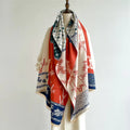 Buddha Stones Winter Bamboo Leaf Little Bird Pattern Cozy Scarf Shawl