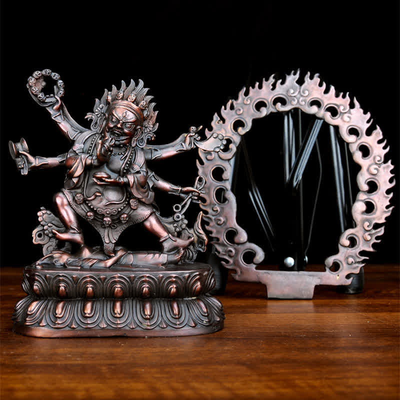 Buddha Stones Tibet Mahakala Bodhisattva Figurine Compassion Copper Statue Decoration