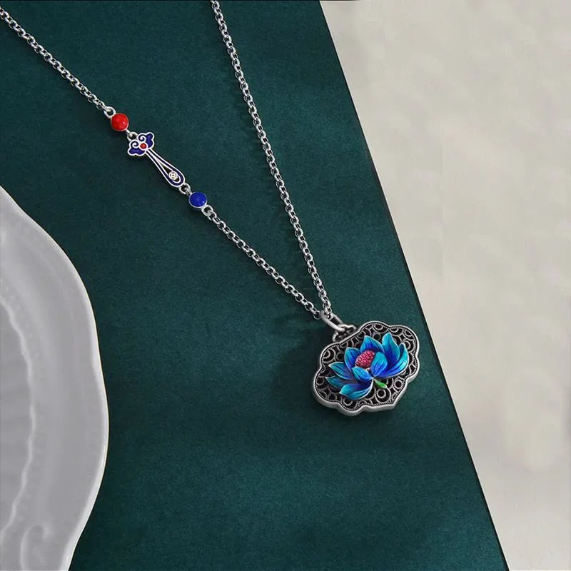Buddha Stones Lotus Auspicious Cloud New Beginning Necklace Pendant Ring (Extra 30% Off | USE CODE: FS30)