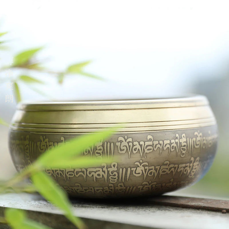 Buddha Stones Tibetan Sound Bowl Handcrafted for Focus and Meditation Peaceful Happiness Singing Bowl Set
