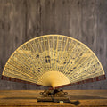 Buddha Stones Hollow Carving Suzhou Garden Tiger Hill Pattern Handheld Burmese Wood Folding Fan