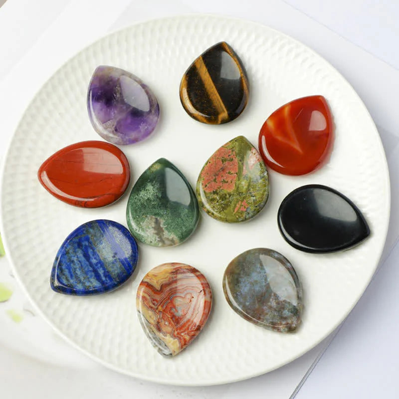 Buddha Stones Teardrop Shape Worry Stone Protection Crystal Decor 34*26*7.8cm