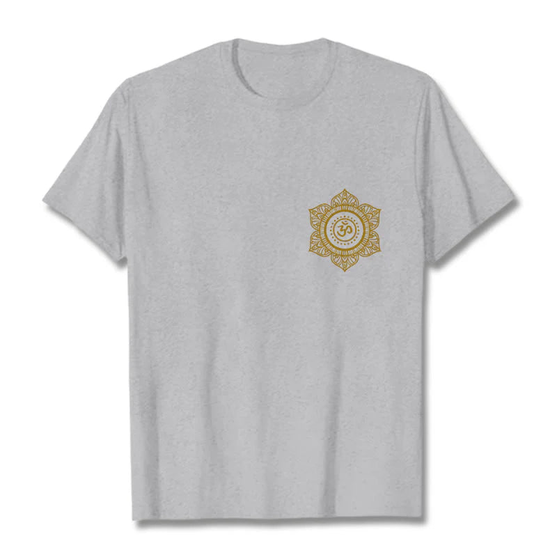 Buddha Stones Golden Mandala OM Pattern Tee T-shirt