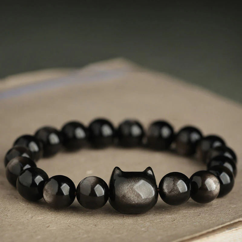 Buddha Stones All the best for Luck and Confidence Lovely Cat Bracelet Includes Gift Message Card
