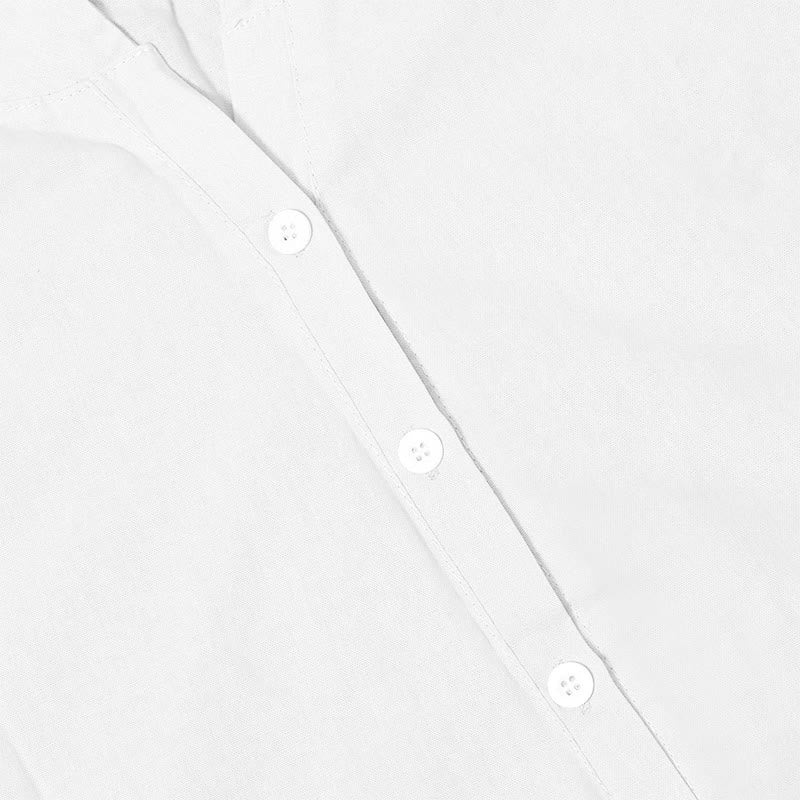 Buddha Stones Casual Plain Button Notched Collar Women's Short Sleeve Shirt