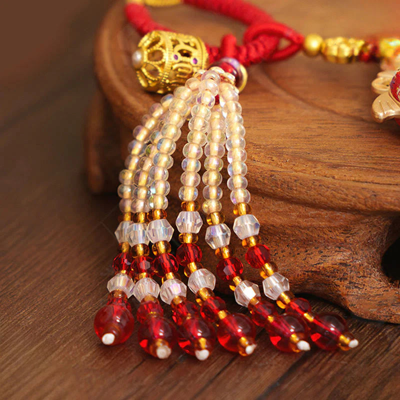 Buddha Stones Year Of The Horse Embroidery Prosperity Key Chain