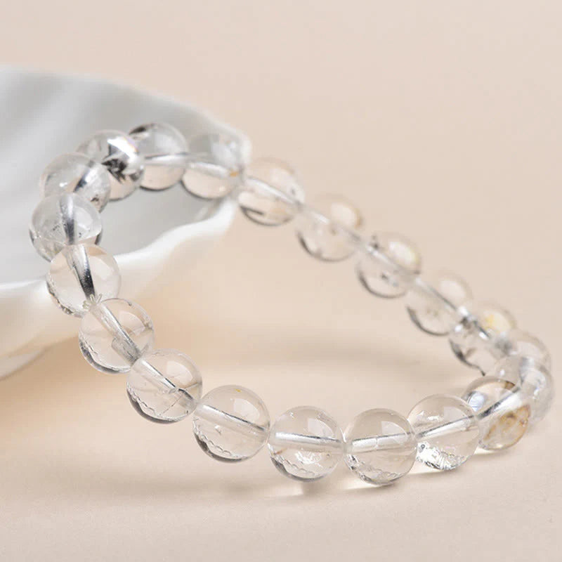 Buddha Stones Herkimer Diamond Protection Meditation Bracelet