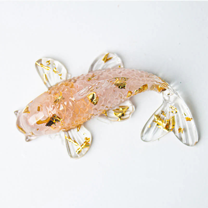 Buddha Stones Koi Fish Crystal Chip Epoxy Resin Luck Decoration