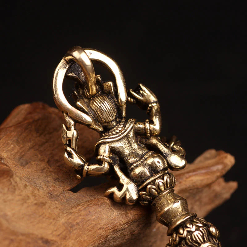 Buddha Stones Tibetan Ganesh Ganpati Elephant God of Wealth Dorje Vajra Spiritual Power Necklace Pendant