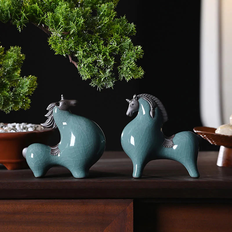 Buddha Stones Year Of The Horse Ceramics Freedom Desktop Home Decoration