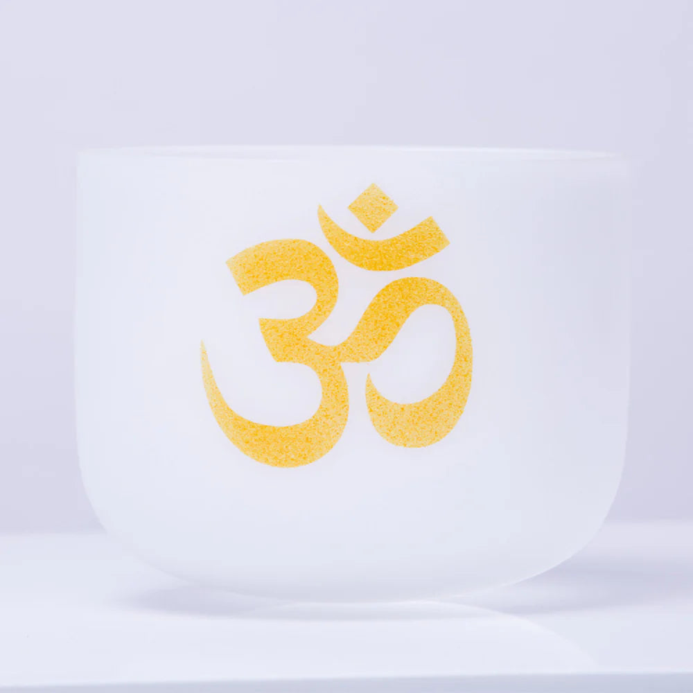 Buddha Stones OM Crystal Sound Bowl Meditation Handcrafted for Mindfulness and Protection Singing Bowl