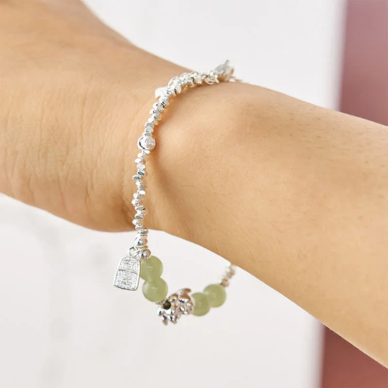 Buddha Stones Joy Happiness Charm Lotus Jade Bead Copper Abundance Bracelet