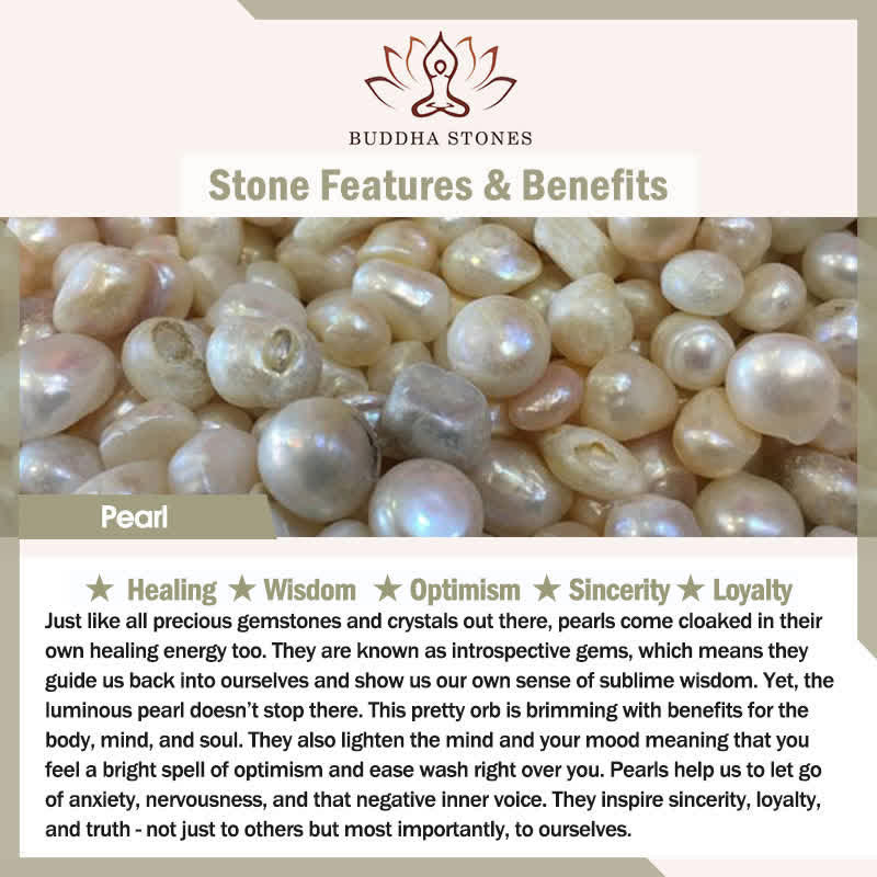 Buddha Stones Natural Pearl Hetian Jade Happiness Wisdom Bead Bracelet