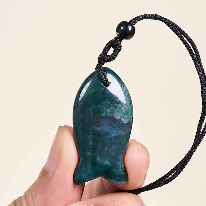 Buddha Stones Koi Fish Pink Crystal Indian Agate Amethyst Topaz Red Jasper Success Warmth Necklace Pendant