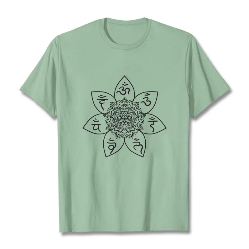 Buddha Stones Mandala Om Mani Padme Hum Pattern Tee T-shirt