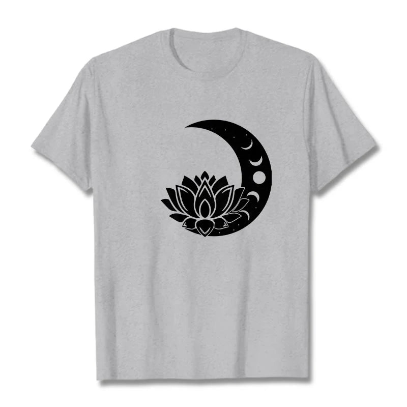 Buddha Stones Crescent Moon Lotus Flower Sun Tee T-shirt