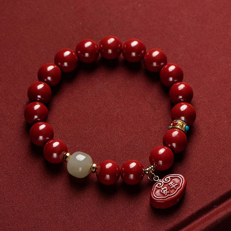 Buddha Stones Cinnabar Jade Healing Protection Charm Bracelet (Extra 35% Off | USE CODE: FS35)