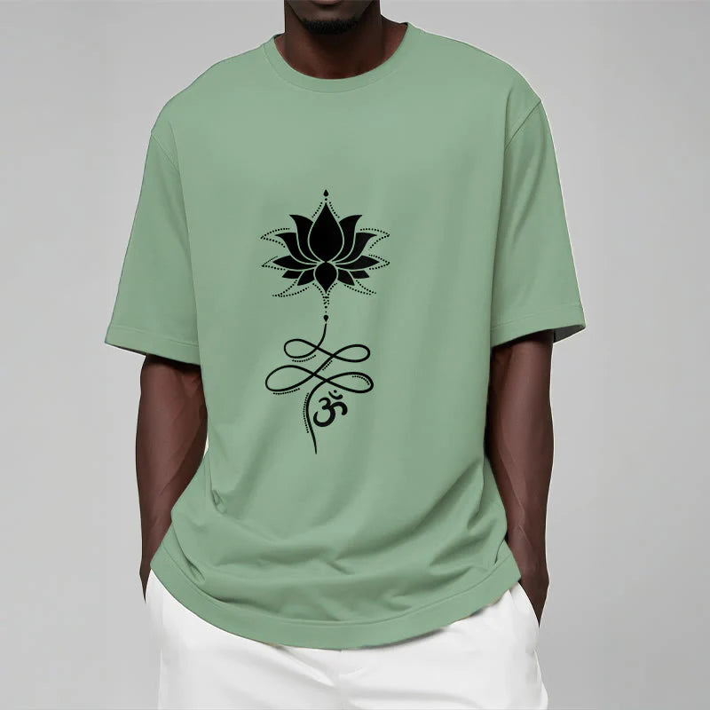 Buddha Stones Lotus OM Sanskrit Tee T-shirt
