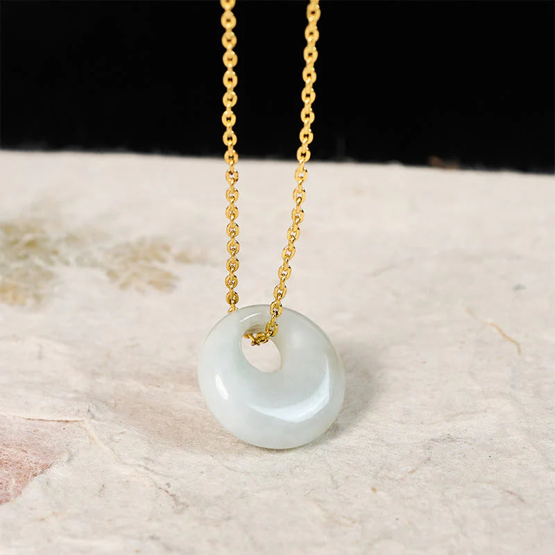 Buddha Stones Round Buckle Jade Luck Necklace Pendant