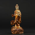 Buddha Stones Kwan Yin Avalokitesvara Holding A Vase Brass Harmony Copper Statue Home Decoration