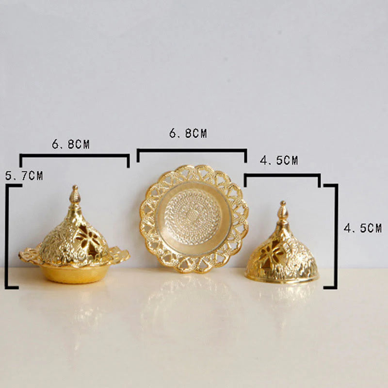 Buddha Stones Tibetan Gold Mini Meditation Incense Burner