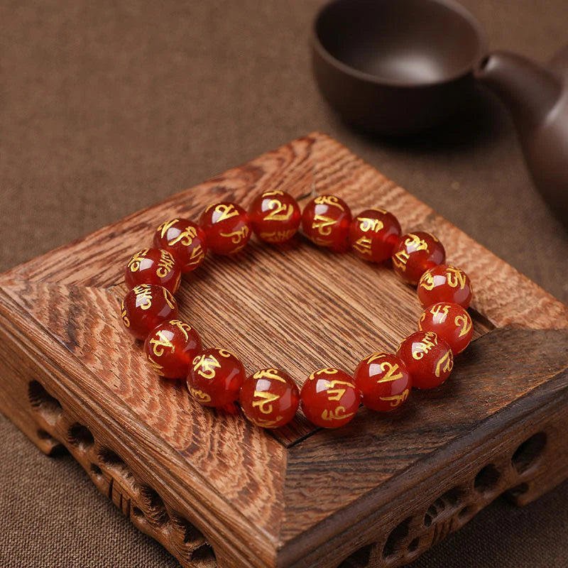 FREE Today: Open The Mind Tibet White Crystal Black Onyx Om Mani Padme Hum Meditation Bracelet