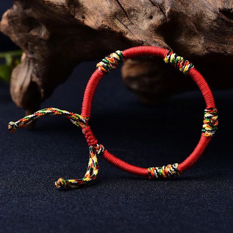 Buddha Stones Tibetan Handmade Colorful King Kong Knot Lucky Protection Braid String Bracelet