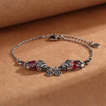 Buddha Stones Garnet Double PiXiu Copper Coin Protection Chain Bracelet (Extra 40% Off | USE CODE: FS40)