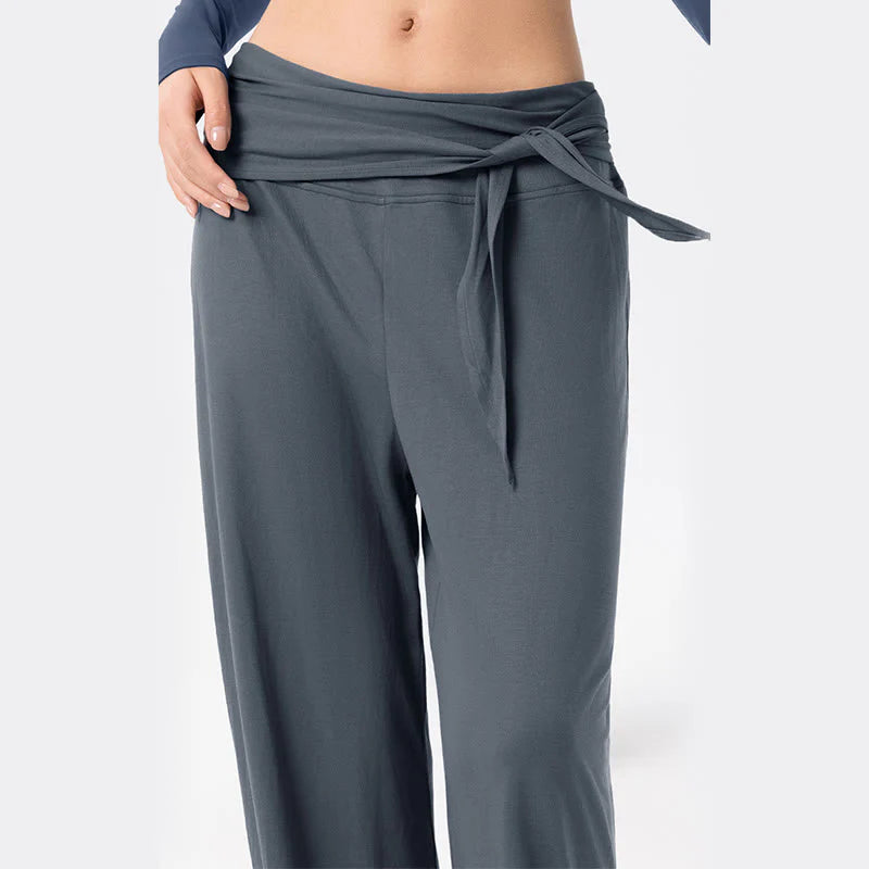 Buddha Stones Casual Lace-up Breathable Sports Women's Wide Leg Pants