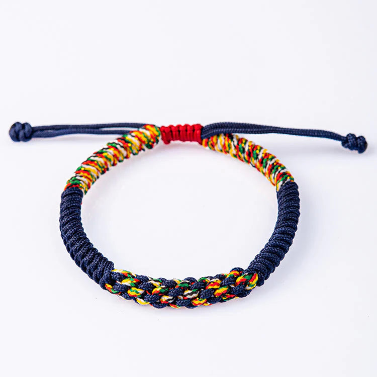Buddha Stones Tibetan Handmade Colorful King Kong Knot Luck Braid String Bracelet