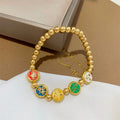 Buddha Stones Tibetan Five God Of Wealth Copper Beads Luck Bracelet
