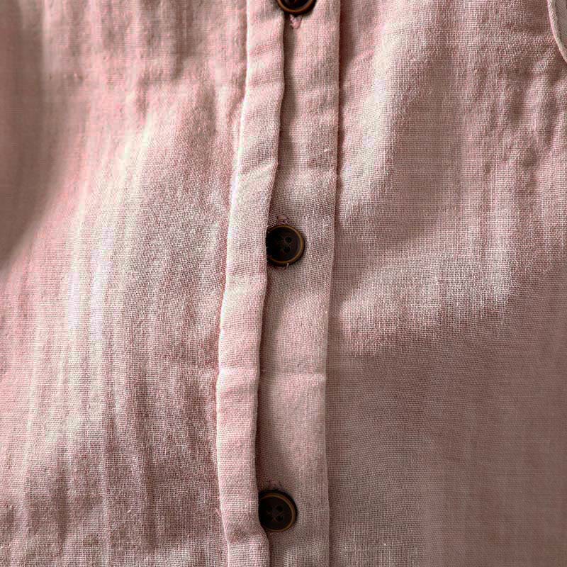 Buddha Stones Spring Fall Lace Collar Button Down Long Sleeve Women's Cotton Shirt