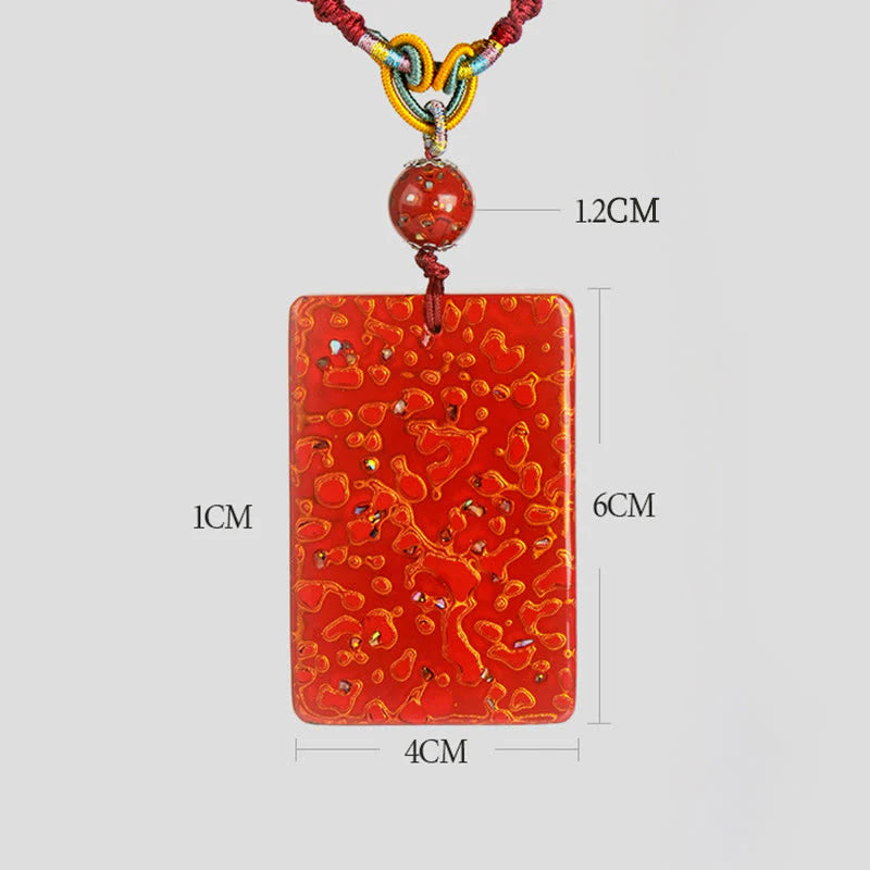 Buddha Stones Handcrafted Lacquer Craft Sandalwood Protection Pendant Necklace