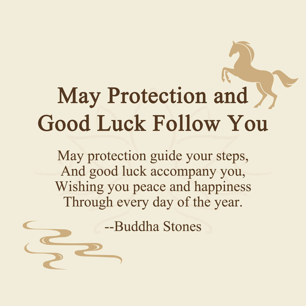 Buddha Stones May Protection and Good Luck Follow You Year of the Horse Includes Gift Message Card