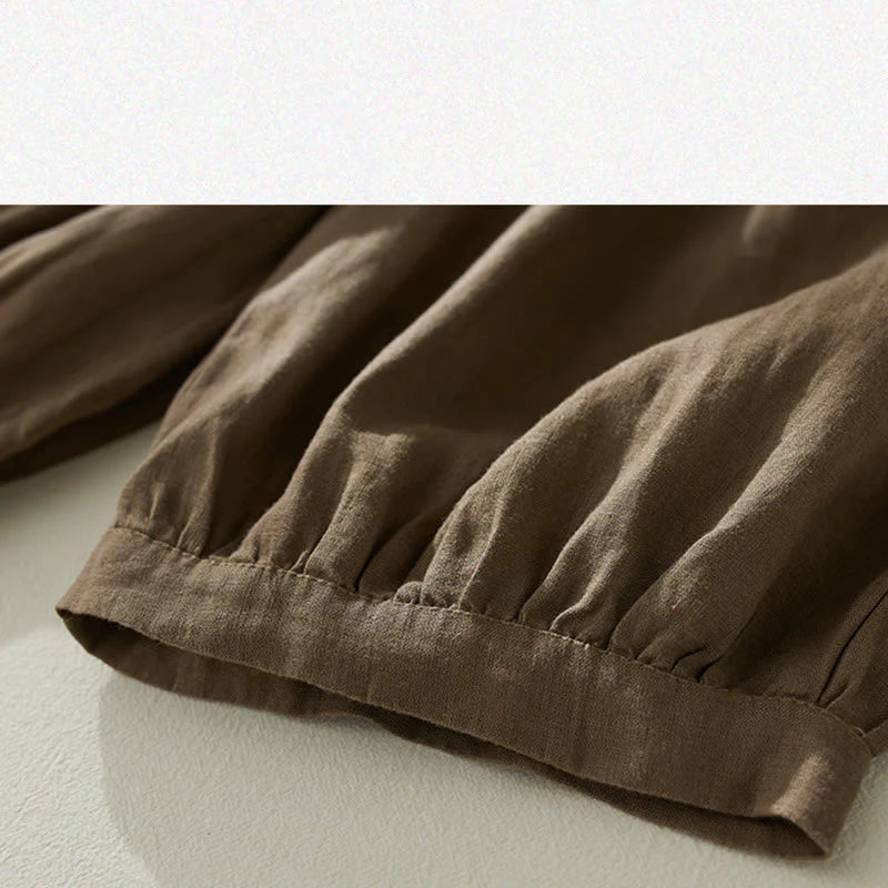 Buddha Stones Commute Pure Color High Waist Women's Harem Pants With Pockets