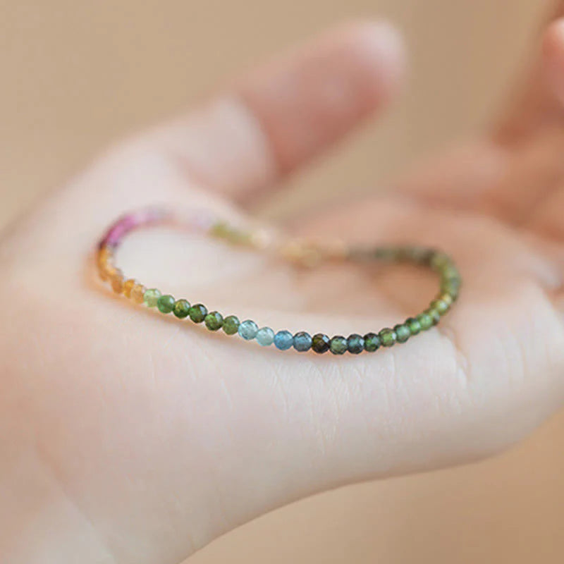 Buddha Stones 2.5mm Natural Tourmaline Ultra-thin Beads Positive Bracelet