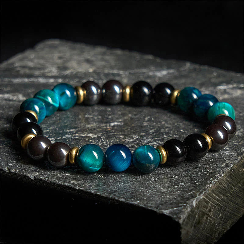 Buddha Stones Natural Blue Tiger Eye Beads Balance Bracelet