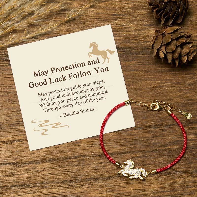 Buddha Stones May Protection and Good Luck Follow You Year of the Horse Includes Gift Message Card
