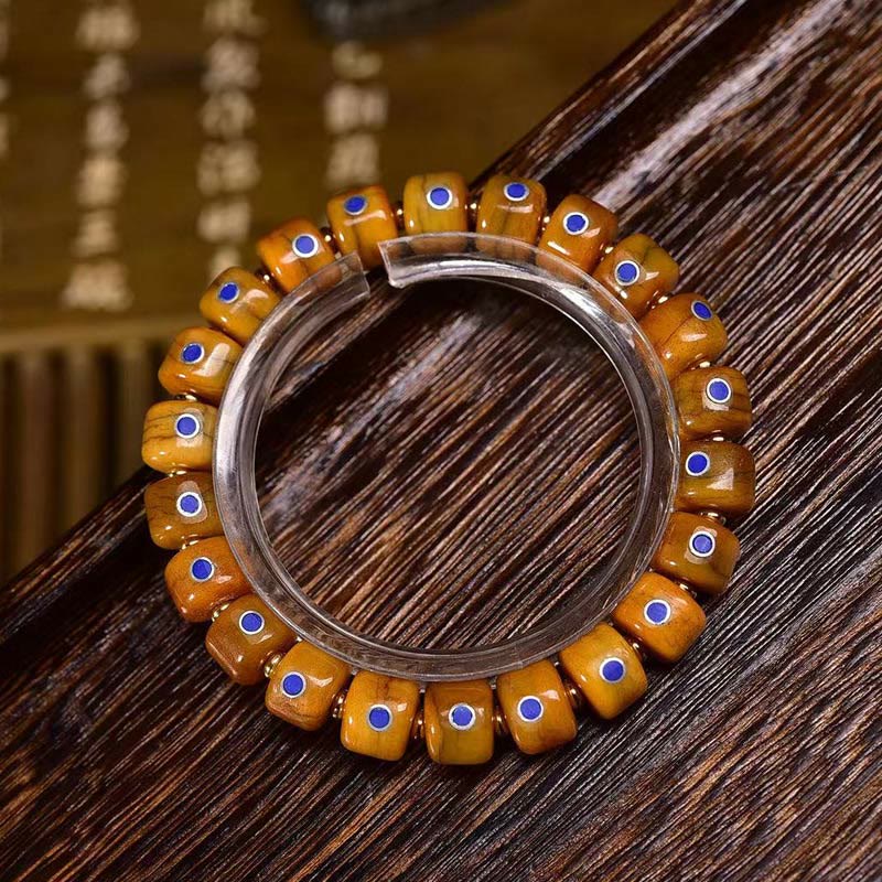 Buddha Stones Vintage Tibetan Bone Beads Braided Rope Positive Balance Bracelet