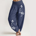 Buddha Stones Cotton Stable Lotus Petals Pattern Women's Elastic Waist Harem Pants