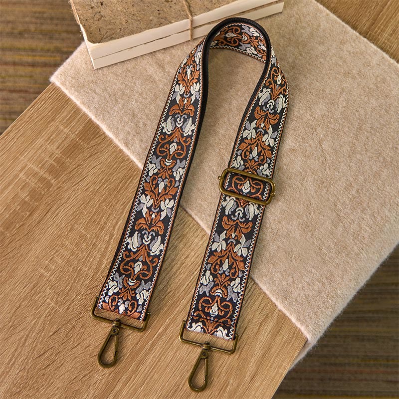 Buddha Stones Bohemian Brown Flower Vine Adjustable Handbags Crossbody Shoulder Bag Straps Replacement