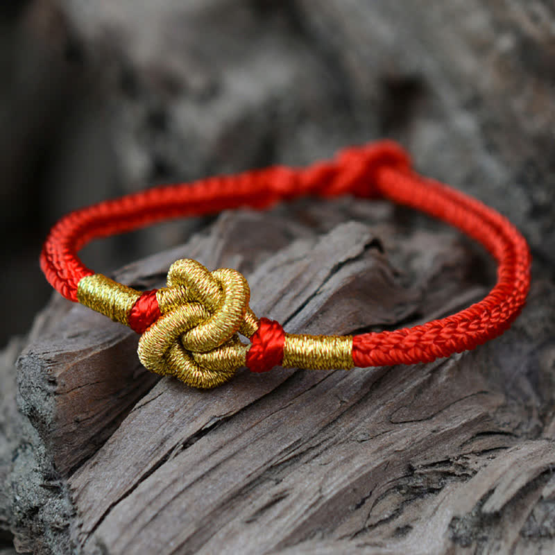 Buddha Stones Handmade Simple Design Chinese Knotting Luck Strength Braid String Bracelet (Extra 35% Off | USE CODE: FS35)